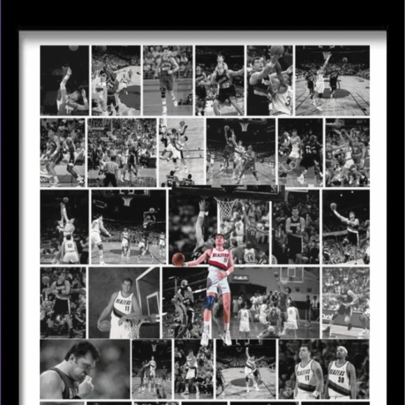 Framed 11 x 14 Inch Painting of Arvydas Sabonis